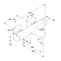 Baterie cadă-duș Kludi, Decus, brushed gold